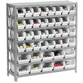 Global Equipment Steel Shelving - Total 42 4"H Plastic Shelf Bins Ivory - 36x18x39-7 Shelves 603437WH